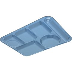 4398192 Left-Hand Heavyweight 6-Compartment Melamine Tray 10" x 14" - Sandshade