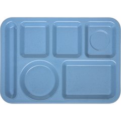 4398192 Left-Hand Heavyweight 6-Compartment Melamine Tray 10" x 14" - Sandshade