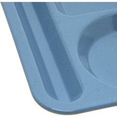 4398192 Left-Hand Heavyweight 6-Compartment Melamine Tray 10" x 14" - Sandshade