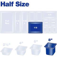 10223B07 StorPlus™ Polycarbonate Food Pan 1/2 Size, 8" Deep - Clear