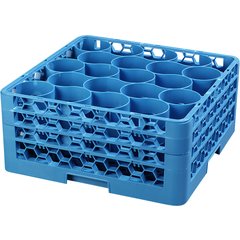 RW20-214 OptiClean™ NeWave™ Glass Rack with 3 Integrated Extenders 20 Compartment - Carlisle Blue