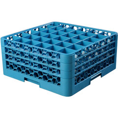 RG36-314 OptiClean™ 36-Compartment Divided Glass Rack with 3 Extenders 8.72" - Carlisle Blue
