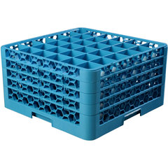 RG36-414 OptiClean™ 36-Compartment Divided Glass Rack with 4 Extenders 10.3" - Carlisle Blue