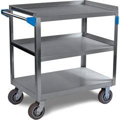 UC7032133 Stainless Steel 3 Shelf Utility Cart 21" x  33" - Stainless Steel