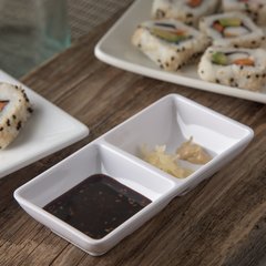 086202 Melamine Double Square Ramekin 2 oz Per Square - White