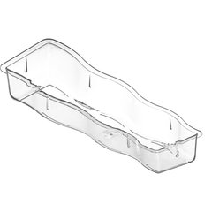 698207 Modular Displayware Half Long Pan Wavy Edge 2-1/2" Deep - Clear