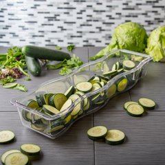 698207 Modular Displayware Half Long Pan Wavy Edge 2-1/2" Deep - Clear