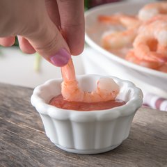 4394302 Melamine Scalloped Ramekin 2 oz - White