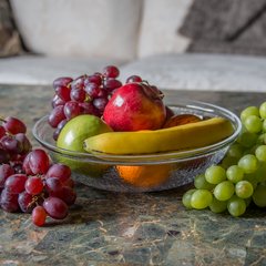 SB7007 Pebbled Bowl Round 2 qt - Clear