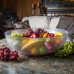 722307 Round Pebbled Bowl 33 qt - Clear