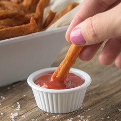 084302 SAN Fluted Ramekin 1 oz - White