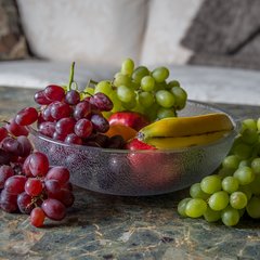 721007 Round Pebbled Bowl 3.1 qt - Clear