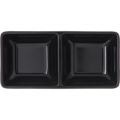 086203 Melamine Double Square Ramekin 2 oz Per Square - Black