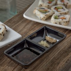 086203 Melamine Double Square Ramekin 2 oz Per Square - Black