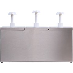 38623IB Insulated Condiment Topping Rail with 3 Standard Pumps & Ice Packs  - Stainless Steel
