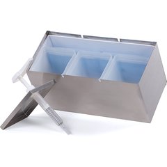 38623IB Insulated Condiment Topping Rail with 3 Standard Pumps & Ice Packs  - Stainless Steel