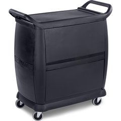 CC2036P03 Small Bussing Cart w/Panels 18" x 36.25" x 38" - Black