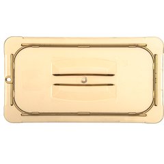 10470U13 StorPlus™ High Heat Handled Universal Food Pan Lid 1/3 Size - Amber