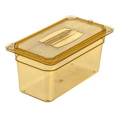 10470U13 StorPlus™ High Heat Handled Universal Food Pan Lid 1/3 Size - Amber