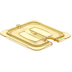 10511U13 StorPlus™ High Heat Handled Notched Universal Food Pan Lid 1/6 Size - Amber