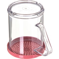 4250S55 SAN Shaker/Dredge With Seasoning Lid 1 cup / 8 oz / Hole Dia 0.085 - Rose