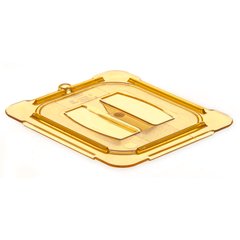 10510U13 StorPlus™ High Heat Handled Universal Food Pan Lid 1/6 Size - Amber