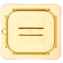 10510U13 StorPlus™ High Heat Handled Universal Food Pan Lid 1/6 Size - Amber