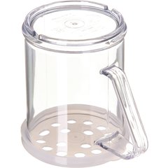 4230S30 SAN Shaker/Dredge With Parsley Lid 1 1 cup / 8 oz./ Hole Dia 0.313 - Translucent