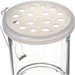 4230S30 SAN Shaker/Dredge With Parsley Lid 1 1 cup / 8 oz./ Hole Dia 0.313 - Translucent