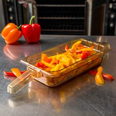 30860HH13 StorPlus™ High Heat Food Pan with Handles 1/3 Size, 2.5" Deep - Amber