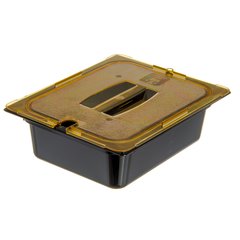 10431U13 StorPlus™ High Heat Handled Universal Food Pan Lid 1/2 Size - Amber