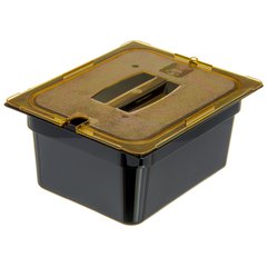 10431U13 StorPlus™ High Heat Handled Universal Food Pan Lid 1/2 Size - Amber