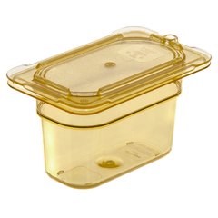 10536U13 StorPlus™ High Heat Flat Universal Food Pan Lid 1/9 Size - Amber