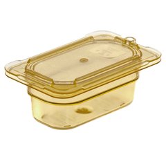 10536U13 StorPlus™ High Heat Flat Universal Food Pan Lid 1/9 Size - Amber