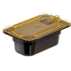 10536U13 StorPlus™ High Heat Flat Universal Food Pan Lid 1/9 Size - Amber