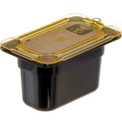 10536U13 StorPlus™ High Heat Flat Universal Food Pan Lid 1/9 Size - Amber