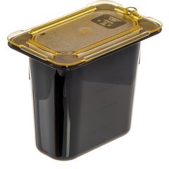 10536U13 StorPlus™ High Heat Flat Universal Food Pan Lid 1/9 Size - Amber