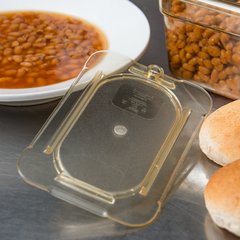 10536U13 StorPlus™ High Heat Flat Universal Food Pan Lid 1/9 Size - Amber