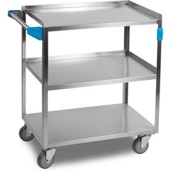 UC3031827 Stainless Steel 3 Shelf Utility Cart 17.9" x 26.8" - Stainless Steel