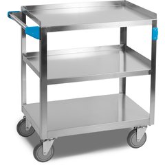 UC5031524 Stainless Steel 3 Shelf Utility Cart 15.5" x 24" - Stainless Steel