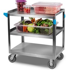 UC7032133 Stainless Steel 3 Shelf Utility Cart 21" x  33" - Stainless Steel