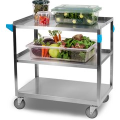 UC5032135 Stainless Steel 3 Shelf Utility Cart 21" x 35" - Stainless Steel