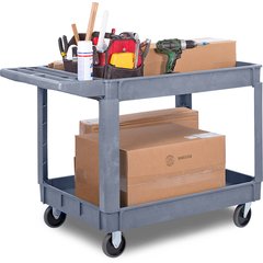 UC452523 Bin Top 2 Shelf Utility Cart 45" x 25" - Gray