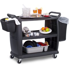 CC224303 Bussing Cart 23" x 42" x 37.5" - Black