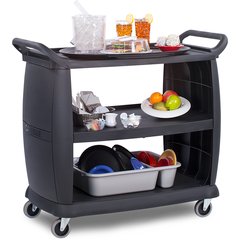 CC224303 Bussing Cart 23" x 42" x 37.5" - Black
