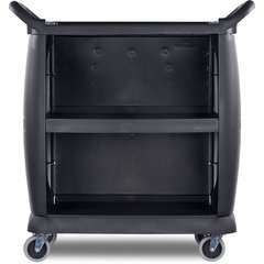 CC2036P03 Small Bussing Cart w/Panels 18" x 36.25" x 38" - Black