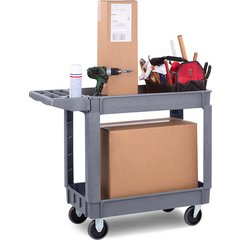 UC401823 Bin Top 2 Shelf Utility Cart 40" x 17.25" - Gray