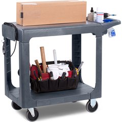 UC194023 2 Shelf Utility Cart 40" x 19" - Gray