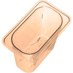 1053513 StorPlus™ High Heat Food Pan Drain Grate 1/9 Size - Amber