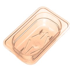 1053513 StorPlus™ High Heat Food Pan Drain Grate 1/9 Size - Amber